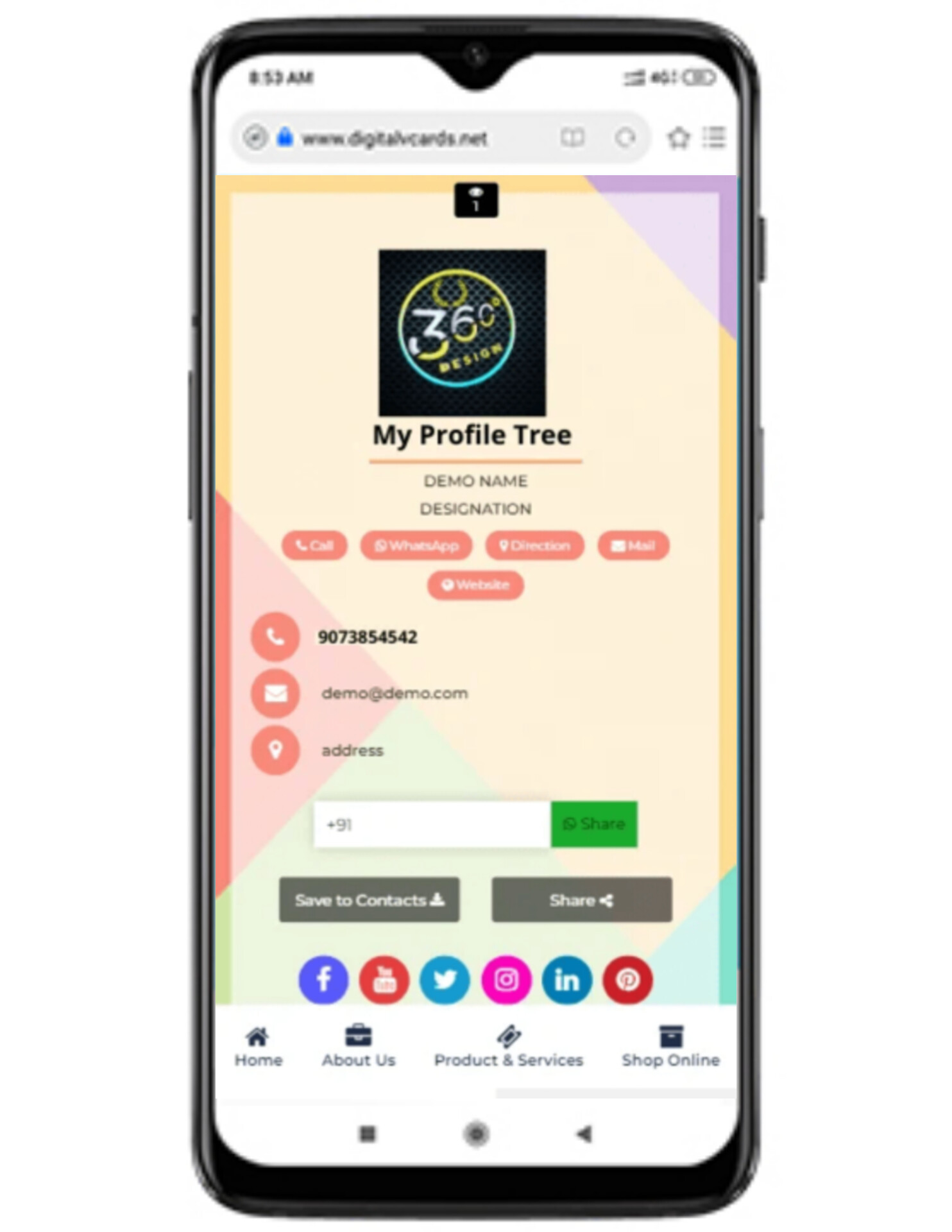 Digital Business Card Template 1 Digital Business Card Template 1
