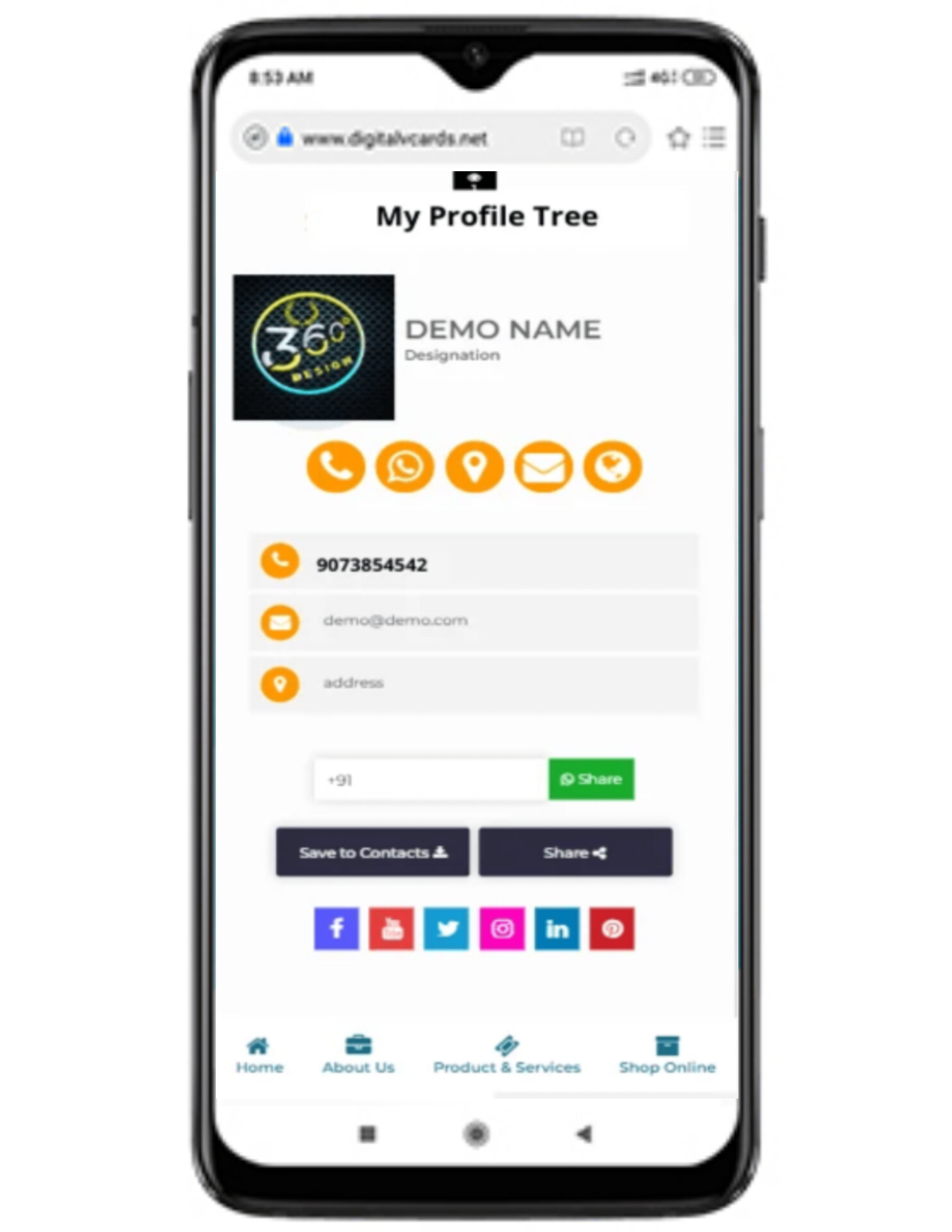 Digital Business Card Template 1 Digital Business Card Template 1