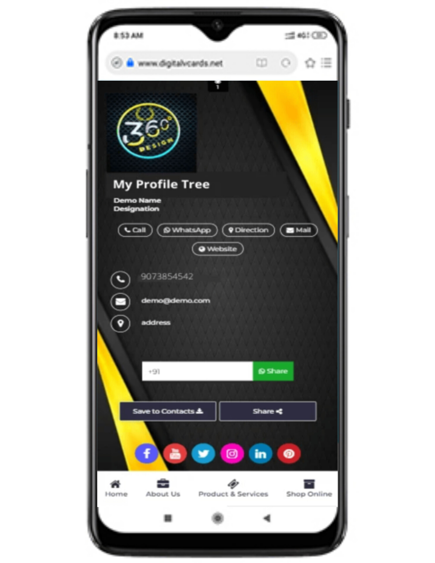 Digital Business Card Template 1 Digital Business Card Template 1