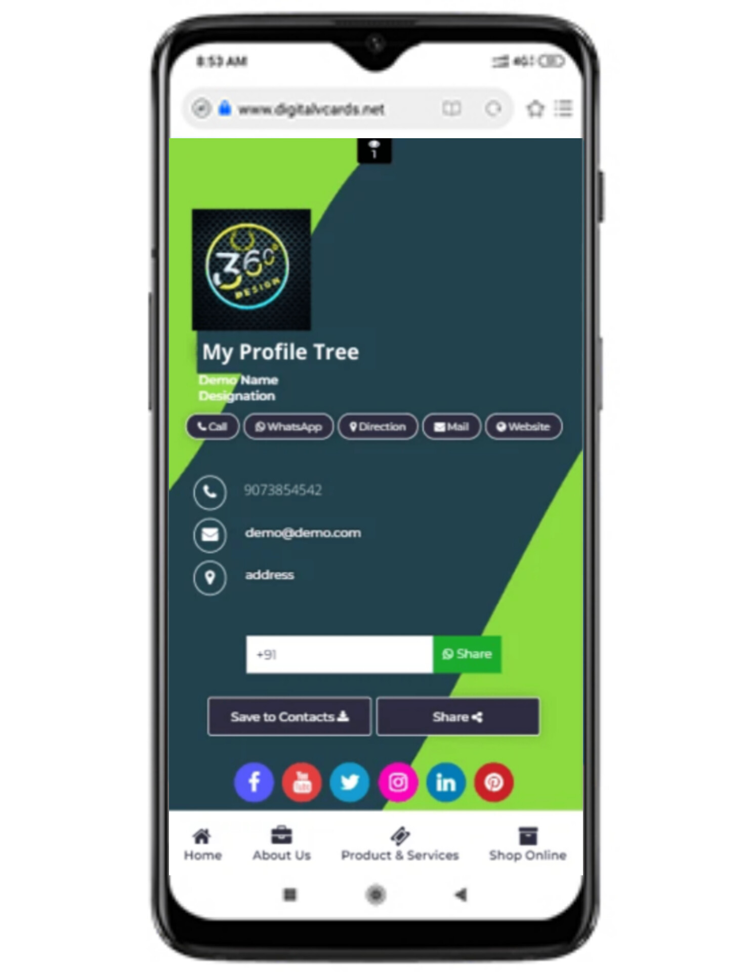 Digital Business Card Template 1 Digital Business Card Template 1