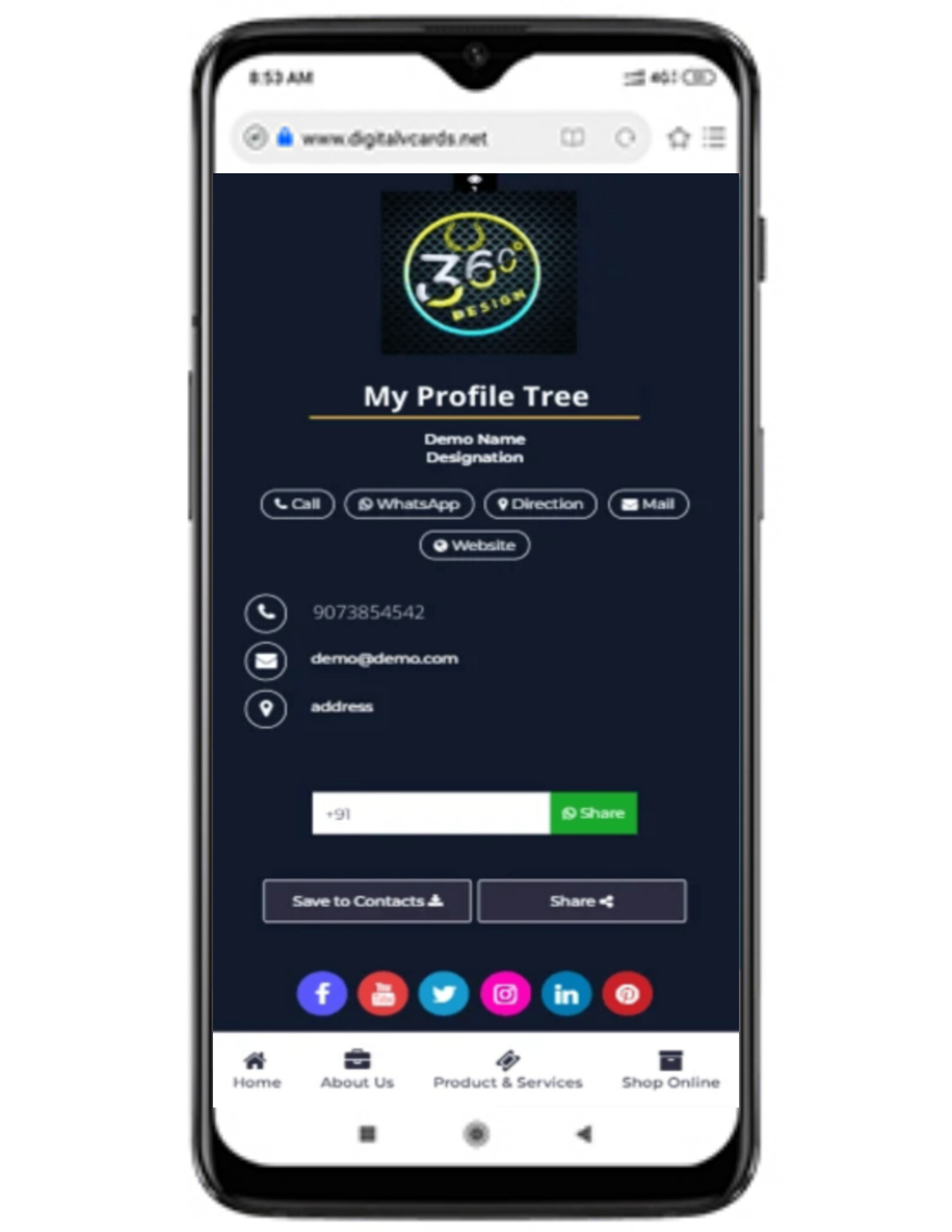 Digital Business Card Template 1 Digital Business Card Template 1